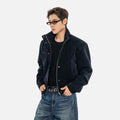 Structured Corduroy Stand Collar Jacket-sinclub99