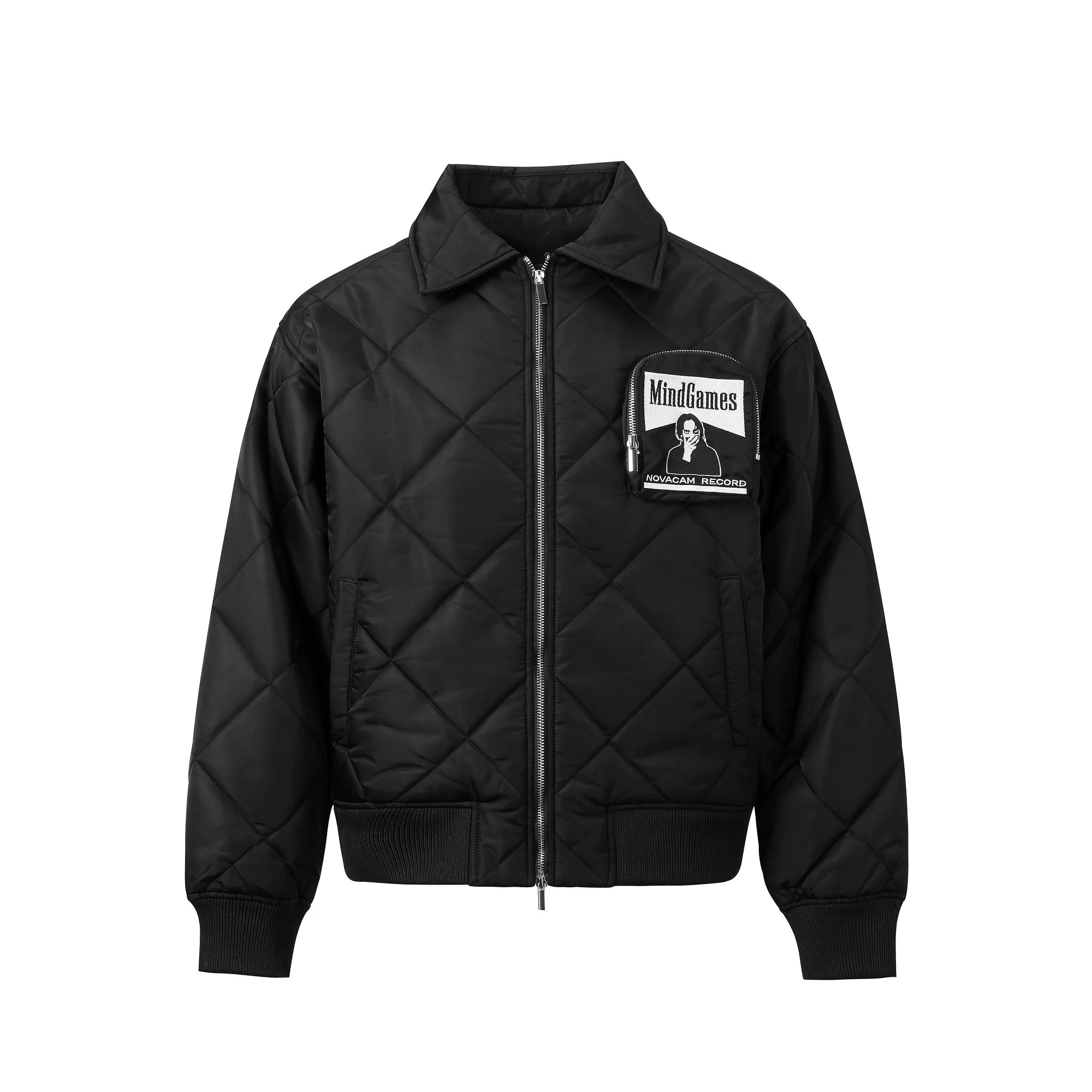 Short and wide silhouette embroider flying jacket bomber heattech cotton outwear SIN0828