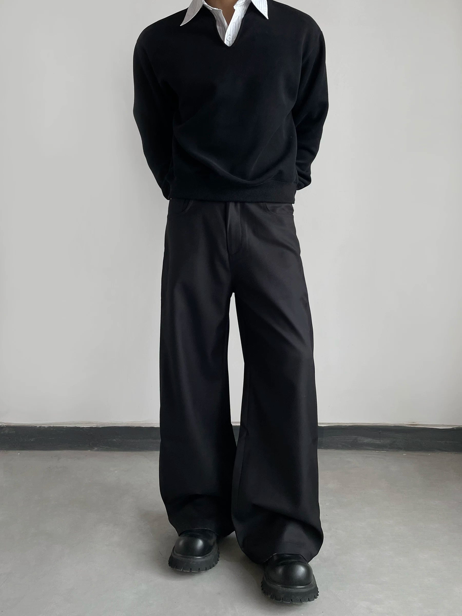 Men’s Straight-Leg Pants – American Casual Clean Fit Wide-Leg Work Trousers, Easy to Style sinclub6198