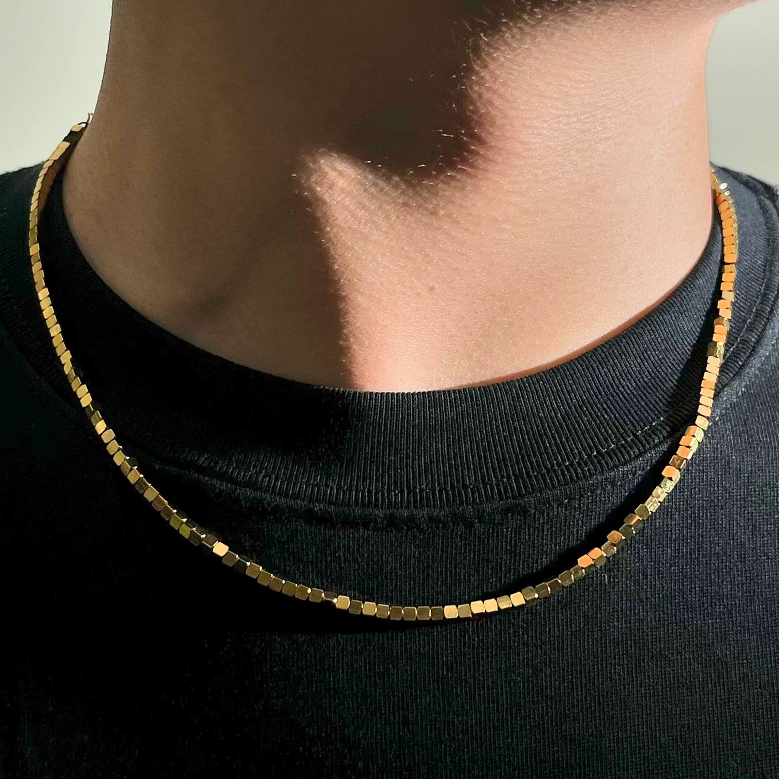 American titanium steel broken silver necklace for men and women casual clavicle chain accessories SIN030