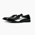Derby leather shoes, round toe, shiny cowhide, streamlined cut, casual formal wear, thin bottom oxford shoes