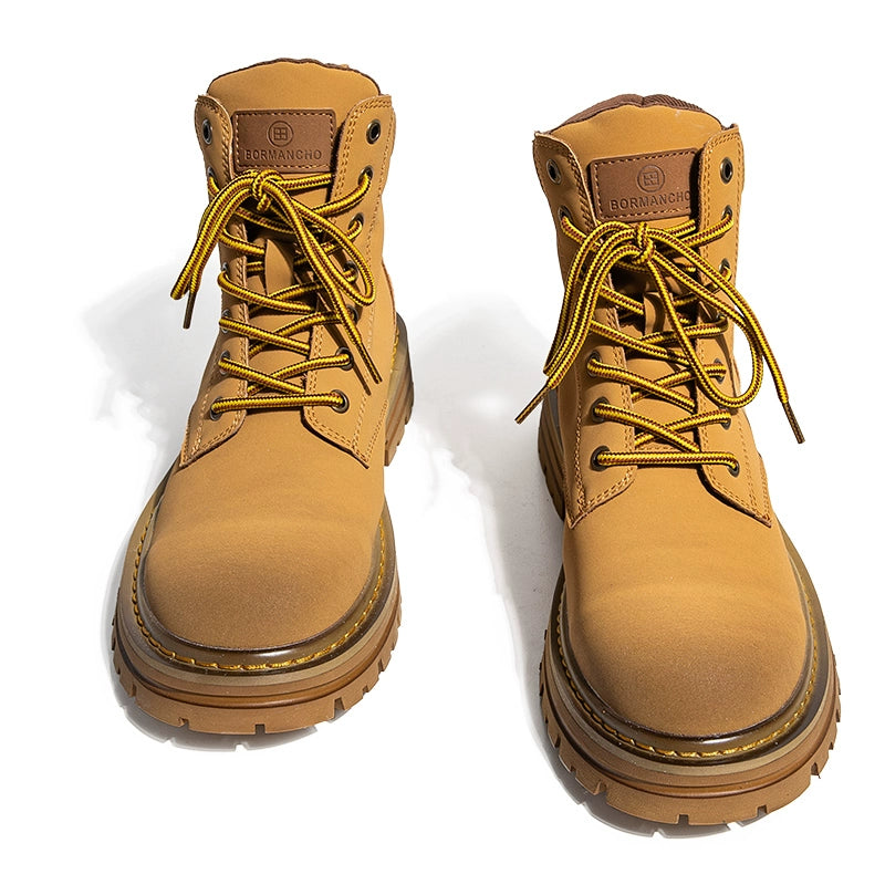 Martin boots men's and women's rhubarb boots high-top British style couple leather thick-soled big-headed locomotive boots tooling boots tide