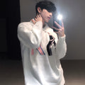 Premium mink hair sweater jacket men's winter lazy wind thickened knitted sweater tide