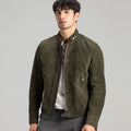 Spring & fallnew arrival hybrid goatskin suede suede genuine leather jacket men's leather jacket motorcycle outwear sinclub5809