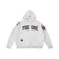 Raglan hooded zipper sweatshirt retro streetwear men's hardcore oversized   SIN0863