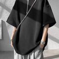 Half zipper short sleeve men's summer new trendy brand American top loose half sleeve T-shirt WY081