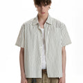 Striped short-sleeved shirt men's loose commuter top WY052