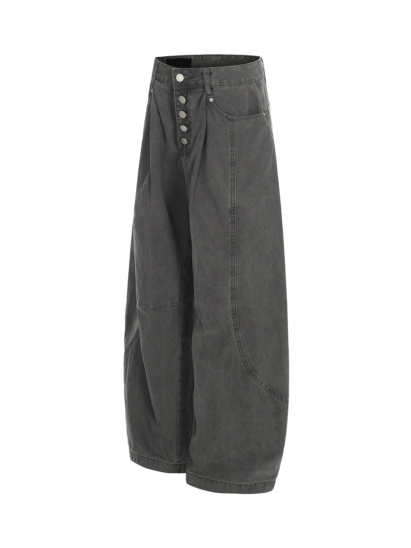 American retro single-breasted pleated scimitar washed jeansvintage  SIN0857