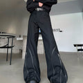 Niche stylesense of design original slimming look micro-flared zipper trousers spring classy sense of suit pants