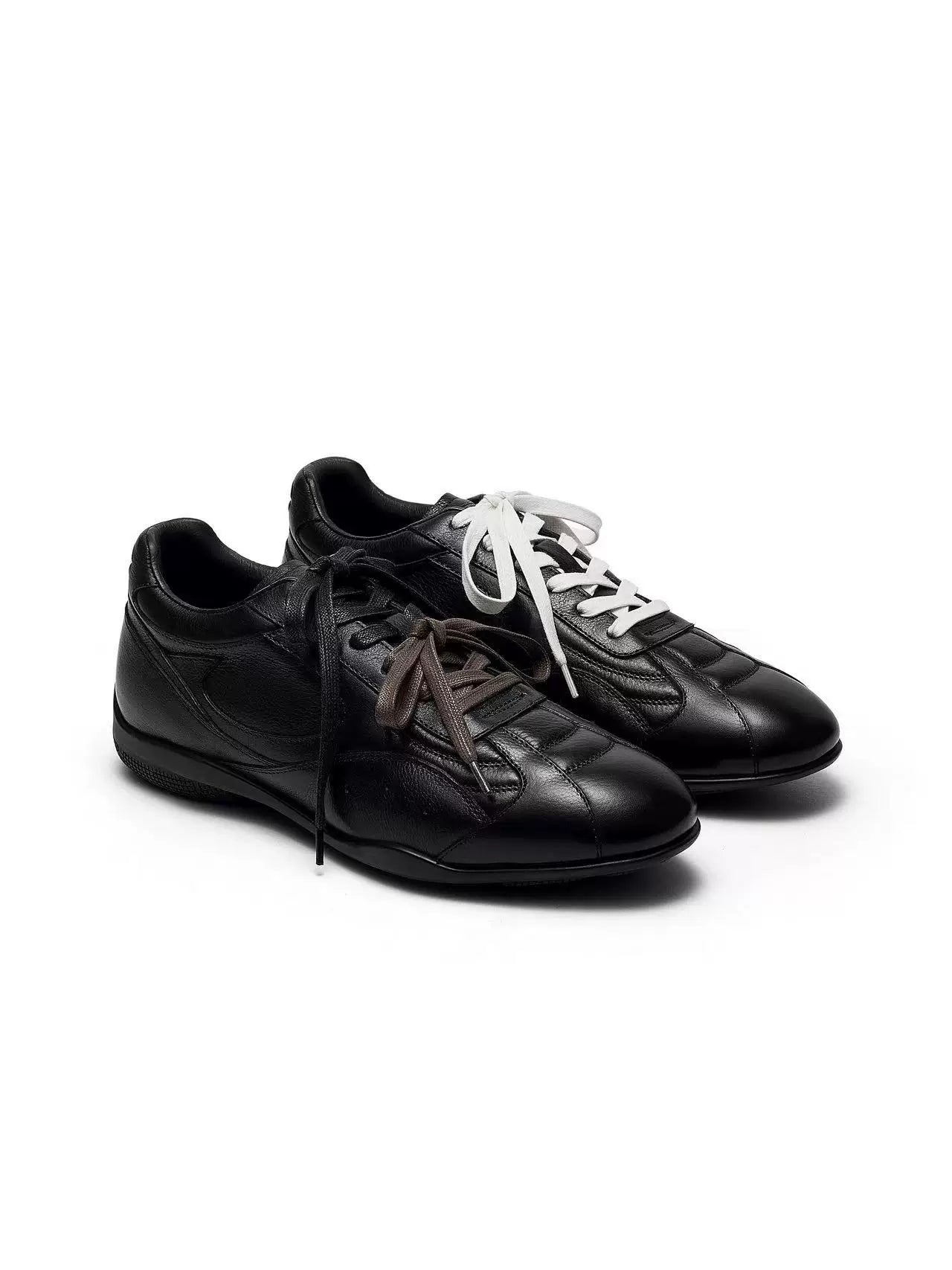 Cowhide lace-up retro soccer thin sole casual racing men's athletic flat leather shoes