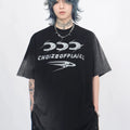 American retro washed gradient letter print short sleeve t-shirt for men sinclub5293