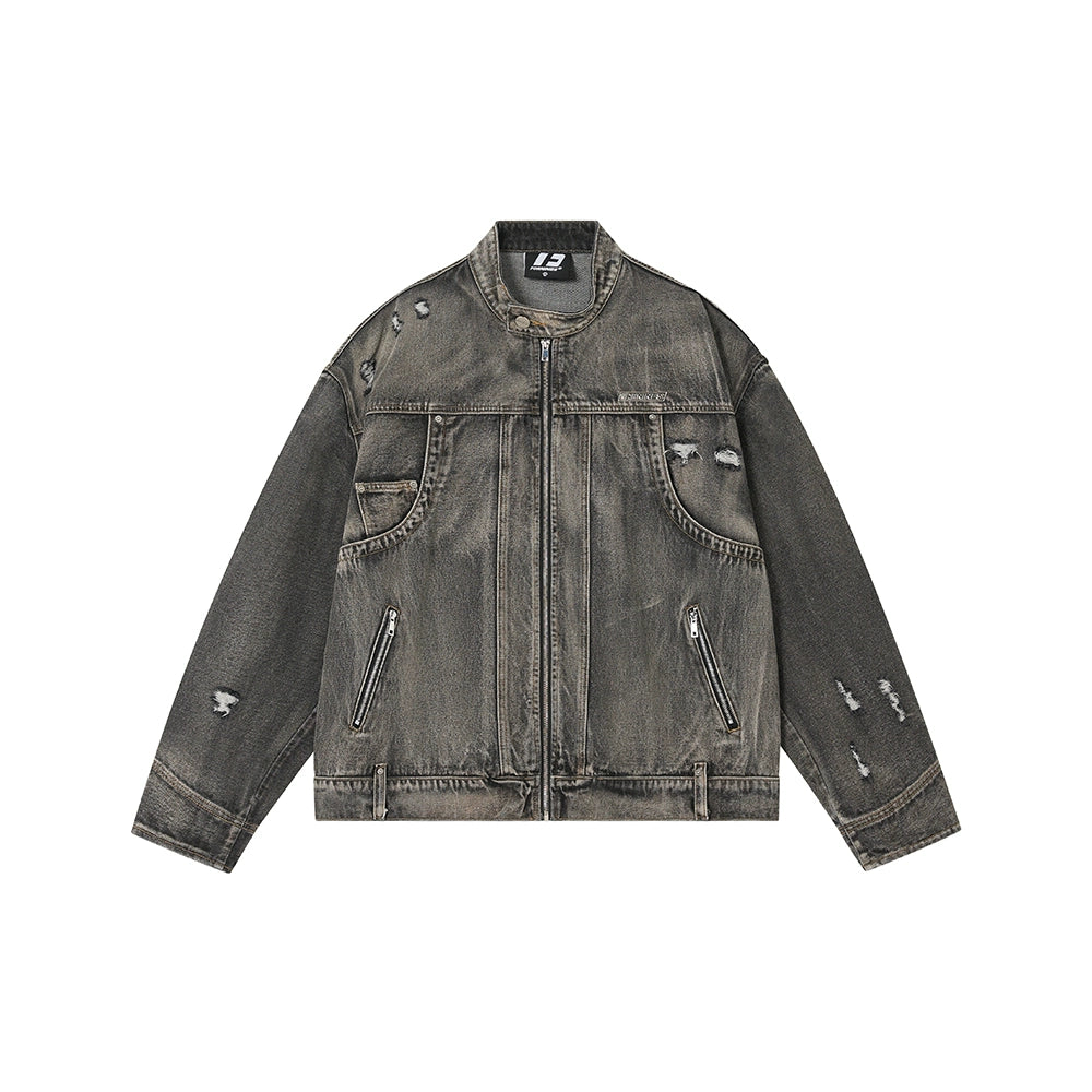 American high street cleanfit flip-flop denim jacket SIN0990