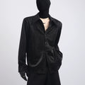Black Clothes Premium Sense Niche Design Sequin Shirt Male Ruffian Handsome Fried Street Casual Long Sleeve Shirt