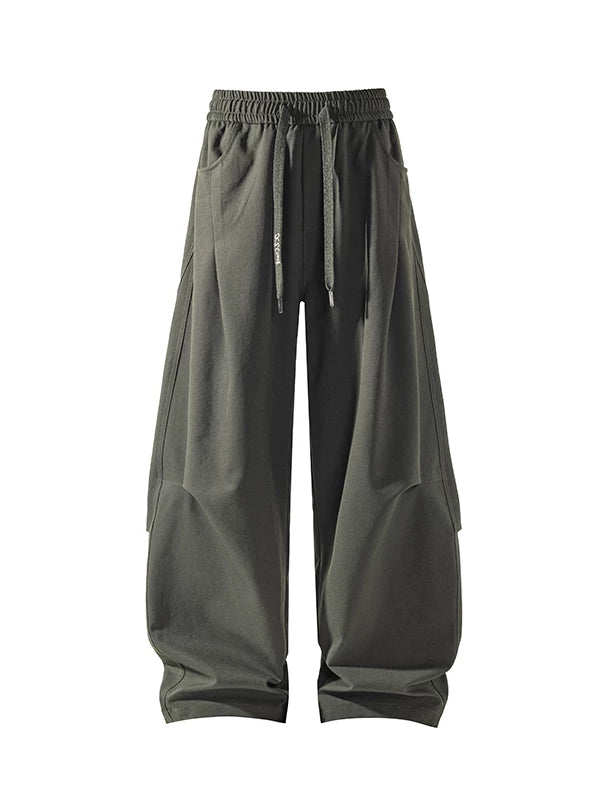 American high street cleanfit pleated scimitar workwear pants casual pants men looseeasiest for match
