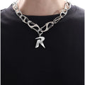 Original niche stylesense of designr letter necklace medieval classy sense of cool ins style hip hop clavicle chain men's accessories SIN075