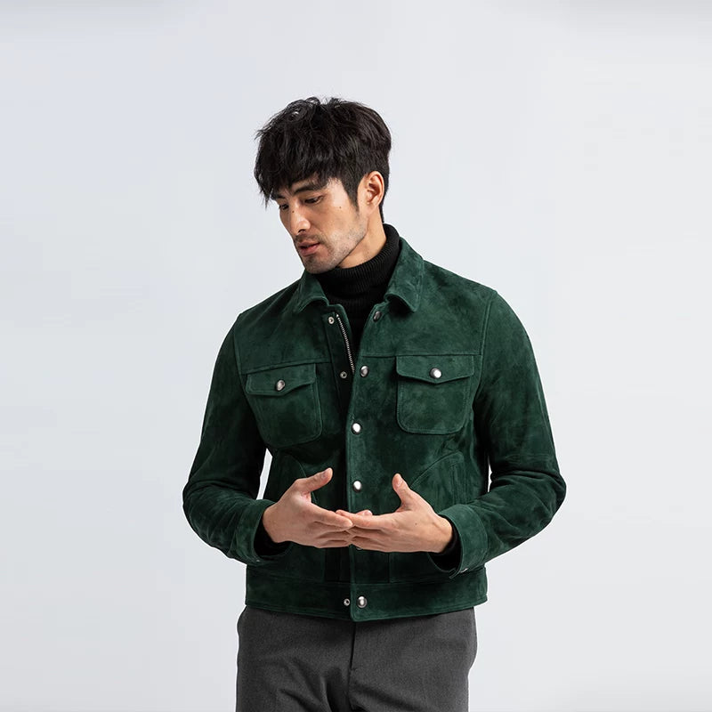 Stereo tailoringimport suede goatskin suede leather jacket leather jacket men's outwear sinclub8166