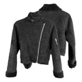 Winternew arrivalmen black warrior three-form diagonal zipper suede cashmere metal seat shan diao thickenedoutwear cotton coat for women  sinclun7883