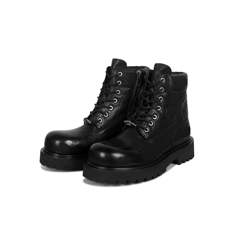 25ss carbigon thick sole height increasing big yellow boots outdoor work clothingboots men