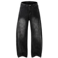 slightly fat wear washed retro trousers men loose black spring and autumn versatile large size scimitar jeans men
