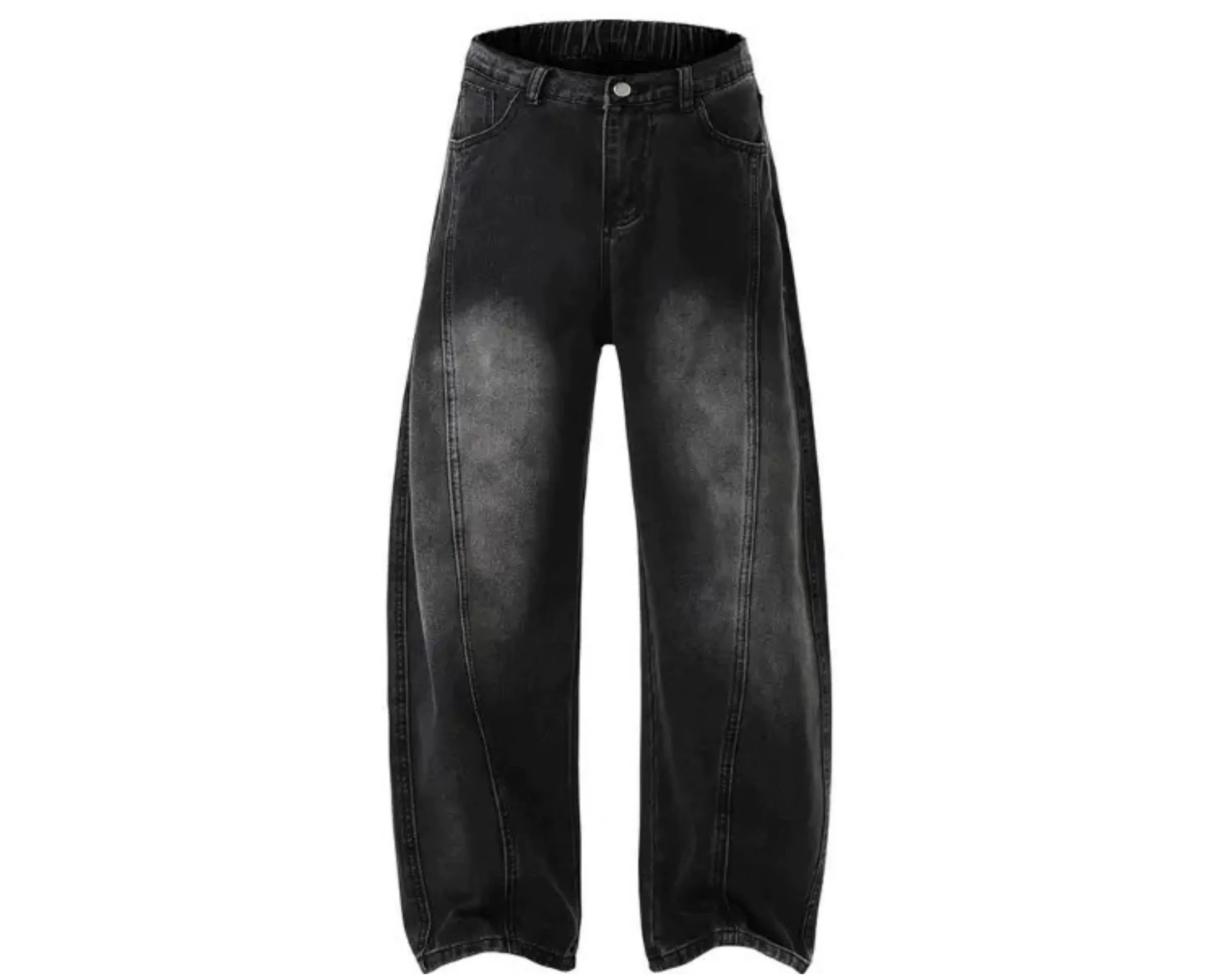 slightly fat wear washed retro trousers men loose black spring and autumn versatile large size scimitar jeans men