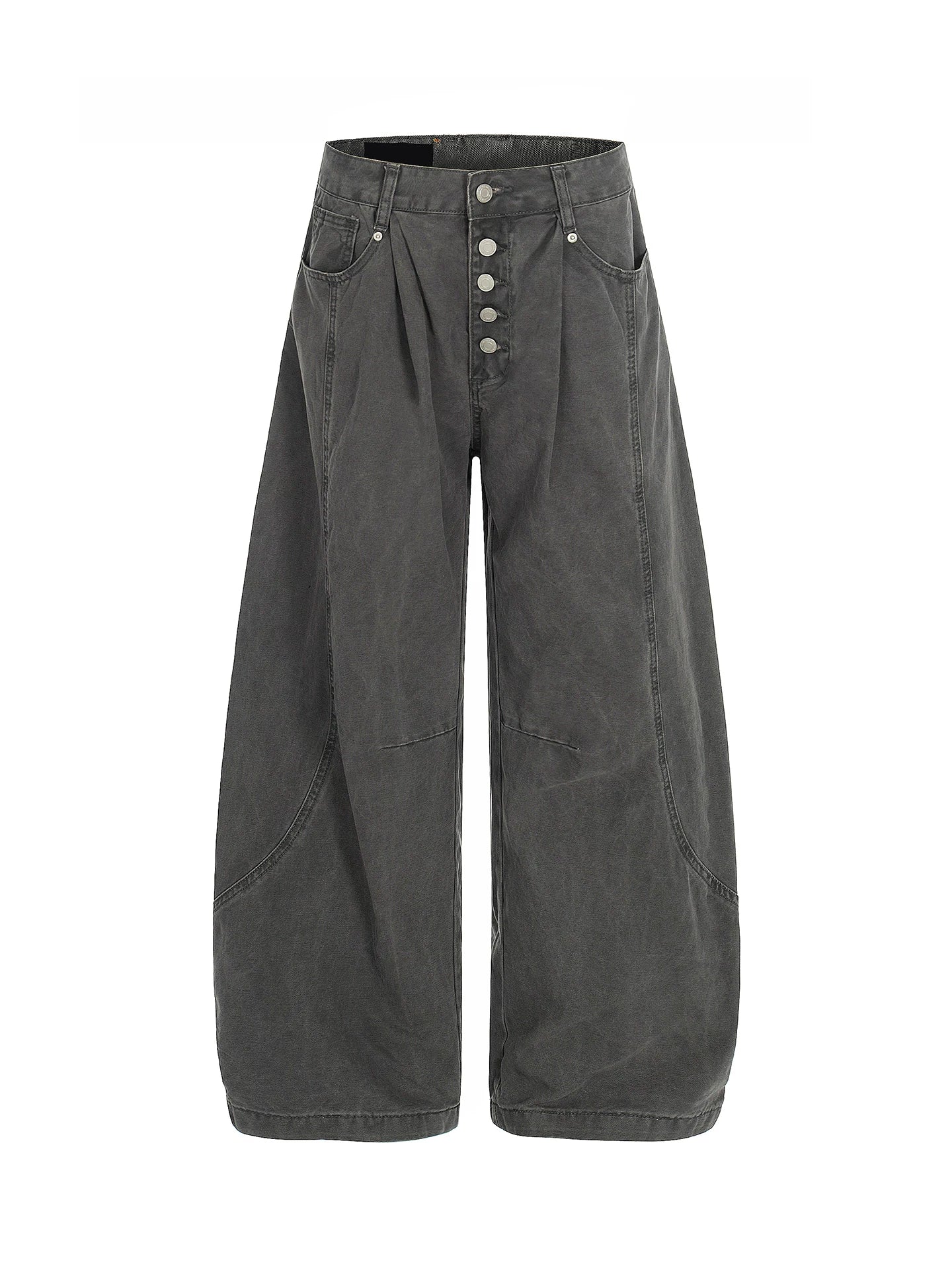 American retro single-breasted pleated scimitar washed jeansvintage  SIN0857