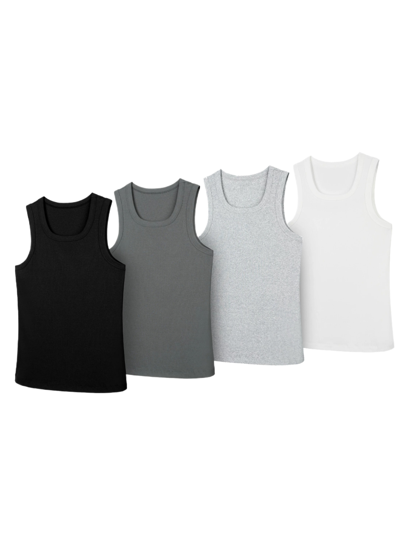Ucoce full thread ribbed stretch sports tank top - slim fit undershirt for men sinclub8193