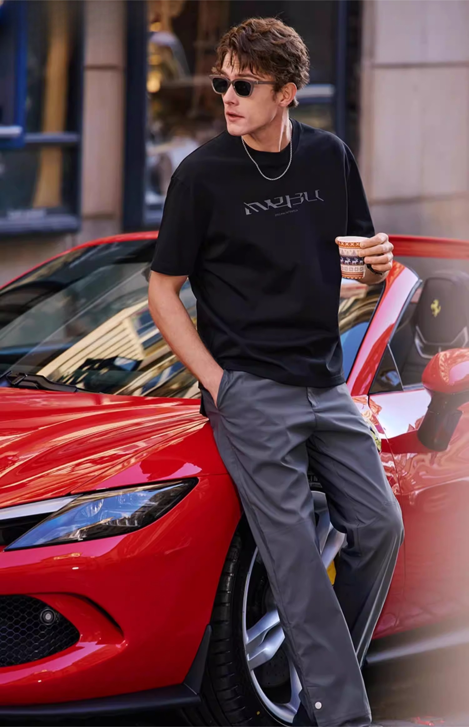 Short Sleeve T-Shirt Men's Top Summer Loose Fashion Half Sleeve Casual WY032