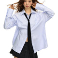 American retro long sleeve loose-fit shirt for women　WY008