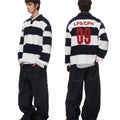 Two-color splicing creative polo sweatshirt  SIN0841