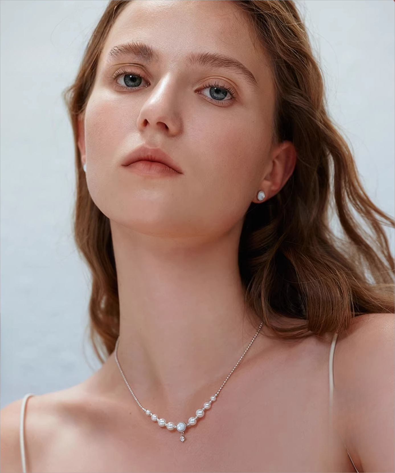 Simple series artificial pearl necklace women's French collarbone chain accessories WY019