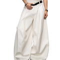 Three-dimensional silhouette white scimitar balloon casual pants looseeasiest for match anti-wrinkle wide-leg pants