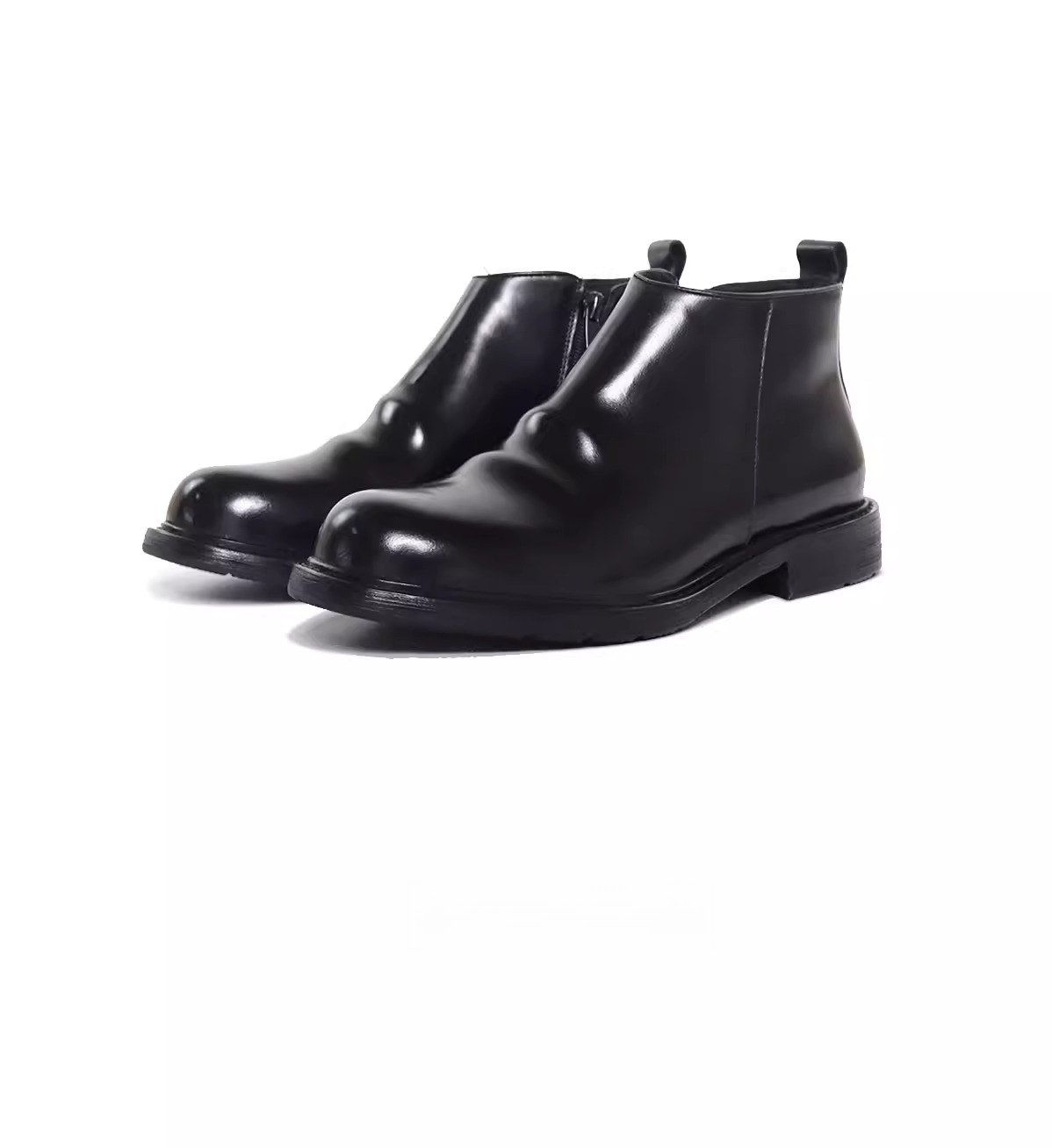 Classy hand-sewn cordovan chelsea boots men side zipper short boots high-top work clothing derby leather shoes