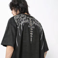 Heavyweight Faux Suede Gothic Oversized T-Shirt