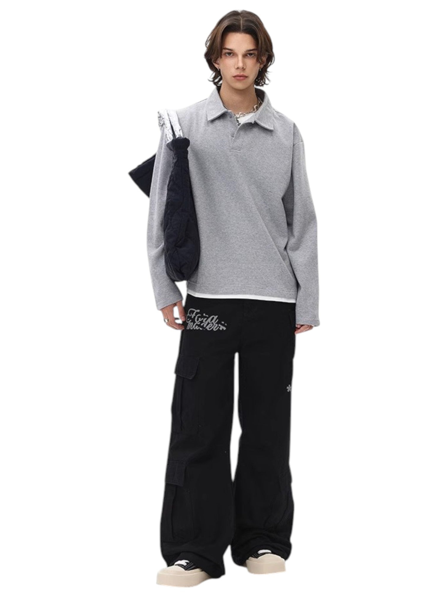 [BLAEXIT] BLAEXIT LAYERED-COLLAR POLO SHIRT st5043