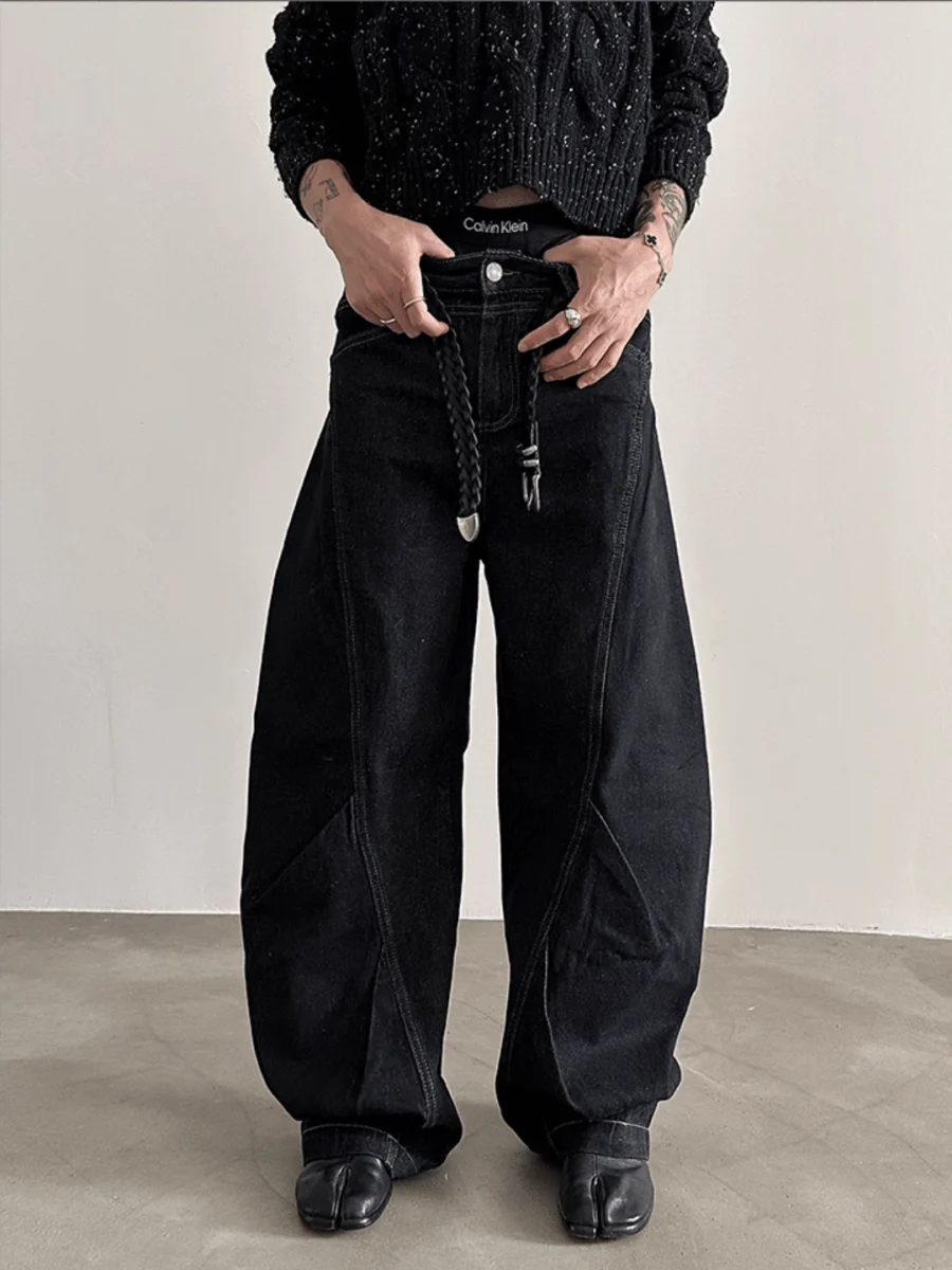 [VERY FEWEST ]Black Washed Jeans st1838