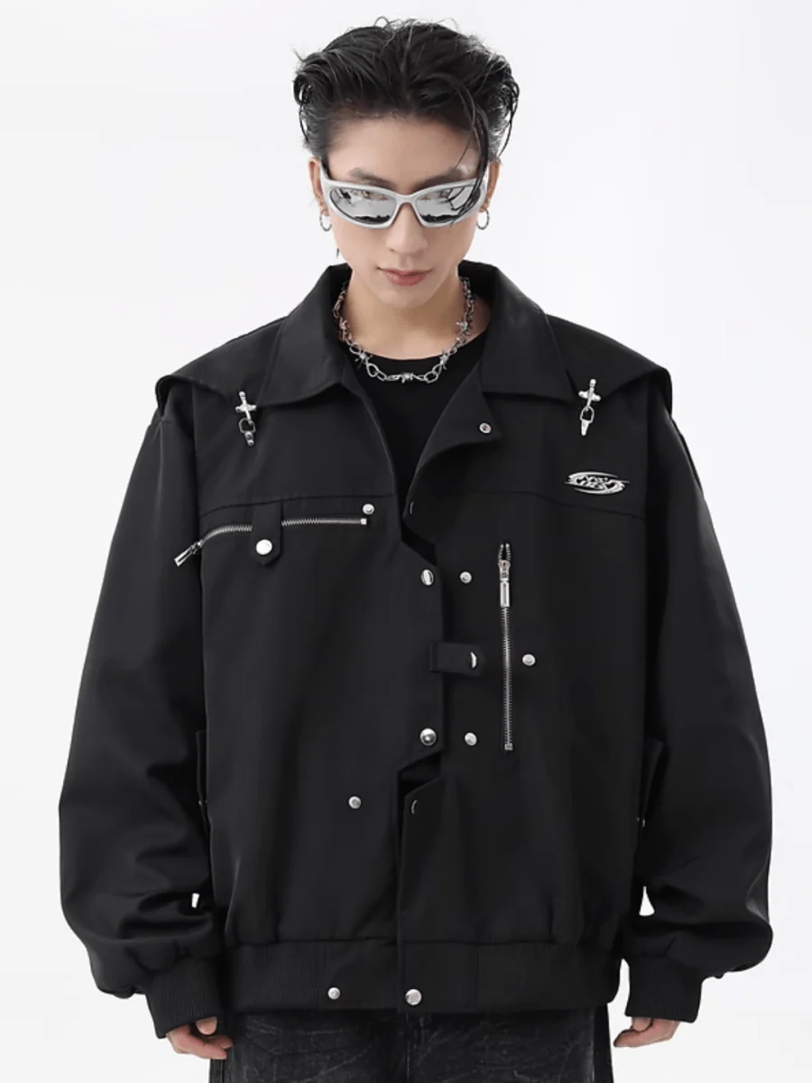 [TREND ST] niche design metal jacket st1854