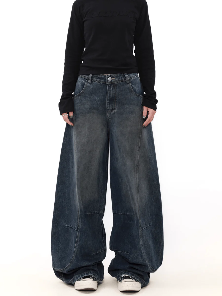 [MRNEARLY] wide leg straight jeans st1845