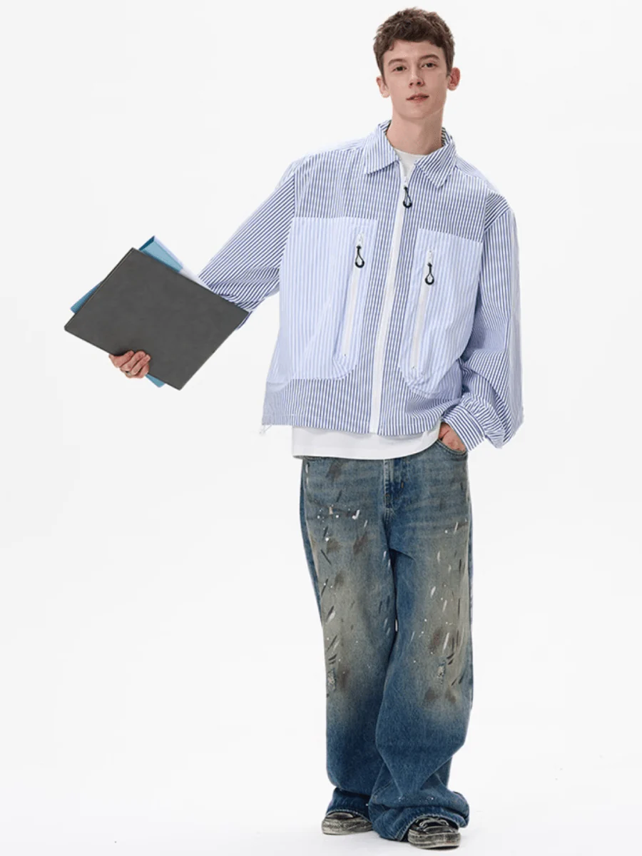 [MADWITCH] striped shirt jacket st1865