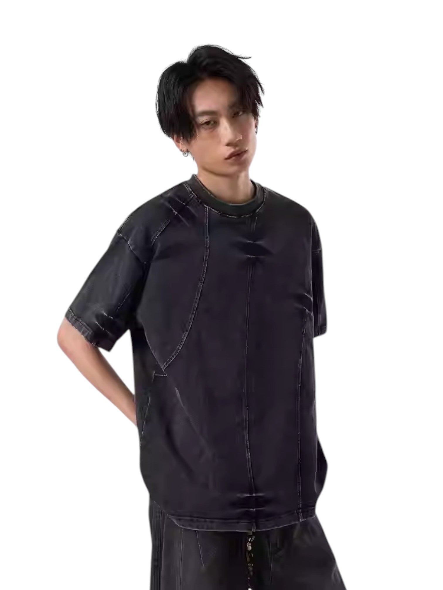 [ISIETS] DECONSTRUCTED WASHED T-SHIRT st5028